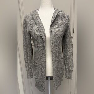 Harper Heritage Hooded Cardigan Sz Small Heathered Grey/Beige/Black NWOT